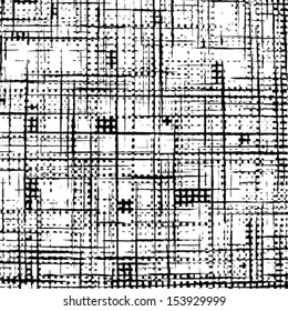 Grunge grid black and white texture. Vector ink grunge brush. Illustration background. 