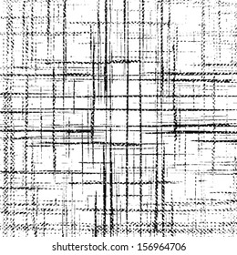 Grunge Grid Black And White Texture. Vector Ink Grunge Brush.