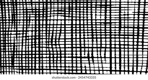 Grunge grid black and white texture. Vector ink grunge brush.