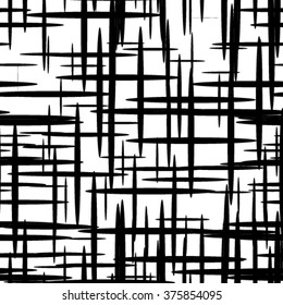Grunge grid black and white texture. Ink grunge brush