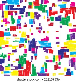 Grunge grid colorful texture. Vector ink grunge brush