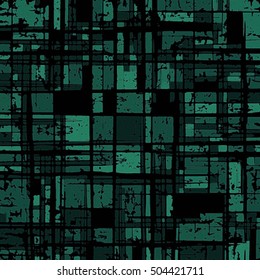 Grunge grid colorful texture. Vector ink grunge brush. Retro illustration background.