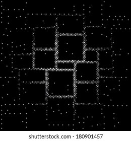 Grunge grid monochrome texture. Spotted illustration background. 