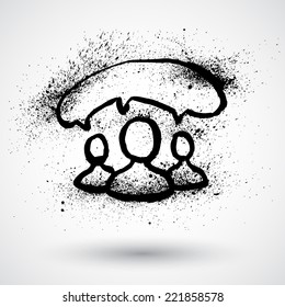 Grunge group of people with speech bubble