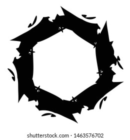 Grunge, grungy geometric circle element, Edgy, roughy borders