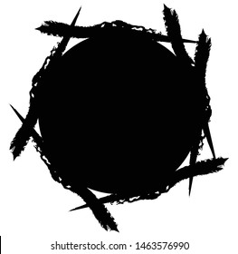 Grunge, grungy geometric circle element, Edgy, roughy borders