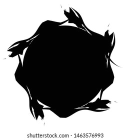 Grunge, grungy geometric circle element, Edgy, roughy borders