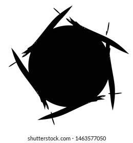 Grunge, grungy geometric circle element, Edgy, roughy borders