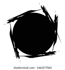 Grunge, grungy geometric circle element, Edgy, roughy borders
