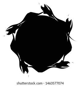Grunge, grungy geometric circle element, Edgy, roughy borders