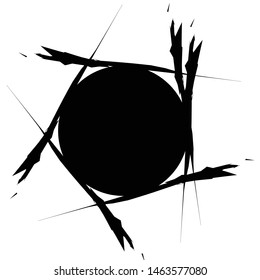 Grunge, grungy geometric circle element, Edgy, roughy borders