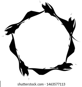 Grunge, grungy geometric circle element, Edgy, roughy borders