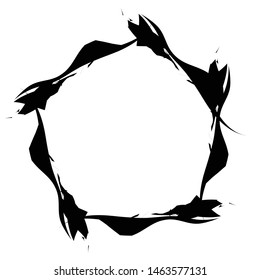 Grunge, grungy geometric circle element, Edgy, roughy borders