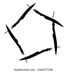 Grunge, grungy geometric circle element, Edgy, roughy borders