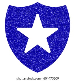 Grunge Guard Shield rubber seal stamp watermark. Icon symbol with grunge design and unclean texture. Unclean vector blue emblem.