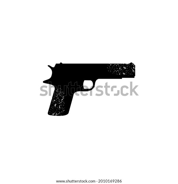 Grunge Gun Vector Black Gun Logo Stock Vector (Royalty Free) 2010169286