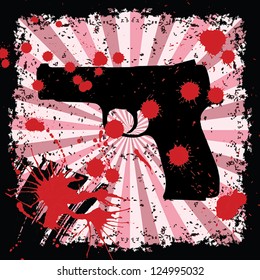 Grunge Gun. Vector illustration EPS10