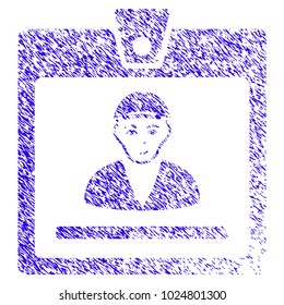 Grunge Guy Access Card rubber seal stamp watermark. Icon symbol with grunge design and dirty texture. Unclean vector blue emblem guy access card.