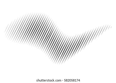 Grunge halftone background. Abstract dotted wave pattern. Vector illustration.