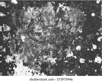 Grunge halftone background. Black and white vector background