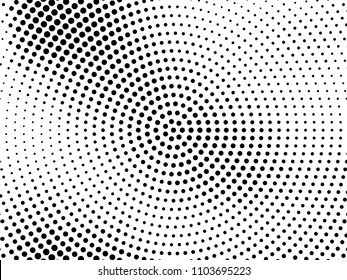 Grunge halftone background. Digital gradient. Circular dotted pattern with circles, dots, point small and large scale. Design element for web banners, posters, cards, wallpapers, sites, panels