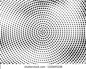 Grunge halftone background. Digital gradient. Circular dotted pattern with circles, dots, point small and large scale. Design element for web banners, posters, cards, wallpapers, sites, panels