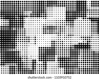 Grunge halftone background. Digital gradient. Dotted pattern with circles, dots, point small and large scale. Design element for web banners, posters, cards, wallpapers, sites, panels.