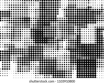 Grunge halftone background. Digital gradient. Dotted pattern with circles, dots, point small and large scale. Design element for web banners, posters, cards, wallpapers, sites, panels.