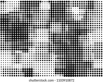 Grunge halftone background. Digital gradient. Dotted pattern with circles, dots, point small and large scale. Design element for web banners, posters, cards, wallpapers, sites, panels.