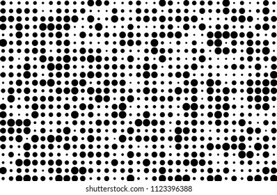 Grunge halftone background. Digital gradient. Dotted pattern with circles, dots, points small and large scale. Design element for web banners, posters, cards, sites, panels Vector illustration