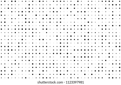 Grunge halftone background. Digital gradient. Dotted pattern with circles, dots, points small and large scale. Design element for web banners, posters, cards, sites, panels Vector illustration