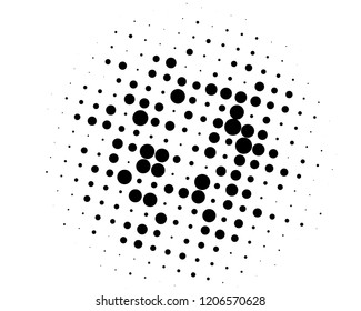 Grunge halftone background. Digital gradient. Wavy dotted pattern with circles, dots, point small and large scale. Design element for web banners, posters, cards, wallpapers, sites, panels.