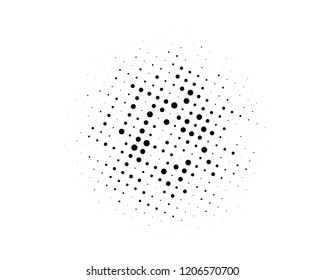 Grunge halftone background. Digital gradient. Wavy dotted pattern with circles, dots, point small and large scale. Design element for web banners, posters, cards, wallpapers, sites, panels.