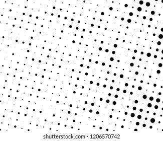 Grunge halftone background. Digital gradient. Wavy dotted pattern with circles, dots, point small and large scale. Design element for web banners, posters, cards, wallpapers, sites, panels.