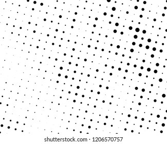 Grunge halftone background. Digital gradient. Wavy dotted pattern with circles, dots, point small and large scale. Design element for web banners, posters, cards, wallpapers, sites, panels.
