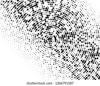 Grunge halftone background. Digital gradient. Wavy dotted pattern with circles, dots, point small and large scale. Design element for web banners, posters, cards, wallpapers, sites, panels.