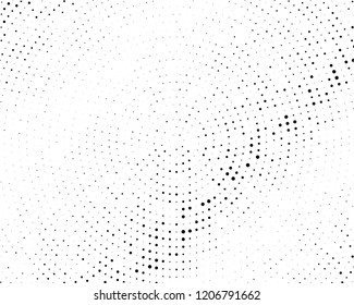 Grunge halftone background. Digital gradient. Wavy dotted pattern with circles, dots, point small and large scale. Design element for web banners, posters, cards, wallpapers, sites, panels.