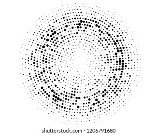 Grunge halftone background. Digital gradient. Wavy dotted pattern with circles, dots, point small and large scale. Design element for web banners, posters, cards, wallpapers, sites, panels.