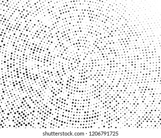 Grunge halftone background. Digital gradient. Wavy dotted pattern with circles, dots, point small and large scale. Design element for web banners, posters, cards, wallpapers, sites, panels.