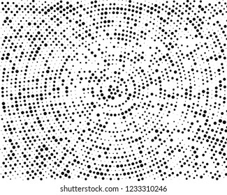 Grunge halftone background. Digital gradient. Wavy dotted pattern with circles, dots, point small and large scale. Design element for web banners, posters, cards, wallpapers, sites, panels.
