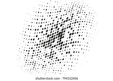 Grunge halftone background. Digital gradient. Wavy dotted pattern with circles, dots, point small and large scale. Design element for web banners, posters, cards, wallpapers, sites, panels.
