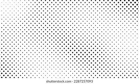 Grunge halftone background with dots. Black and white pop art pattern in comic style. Monochrome dot texture. Vector illustration