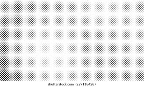 Grunge halftone background with dots. Black and white pop art pattern in comic style. Monochrome dot texture. Vector illustration