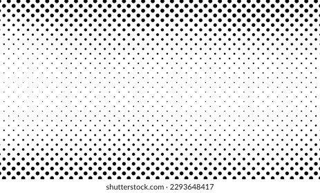 Grunge halftone background with dots. Black and white pop art pattern in comic style. Monochrome dot texture. Vector illustration