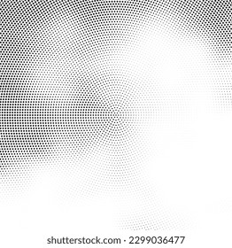 Grunge halftone background with dots. Black and white pop art pattern in comic style. Monochrome dot texture. Vector illustration.