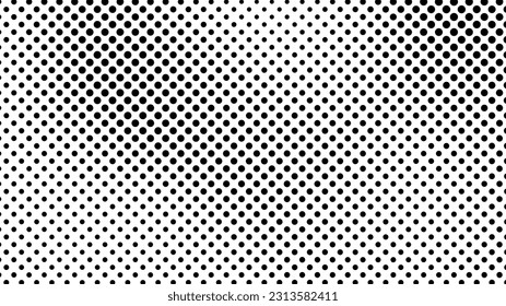 Grunge halftone background with dots. Black and white pop art pattern in comic style. Monochrome dot texture. Vector illustration