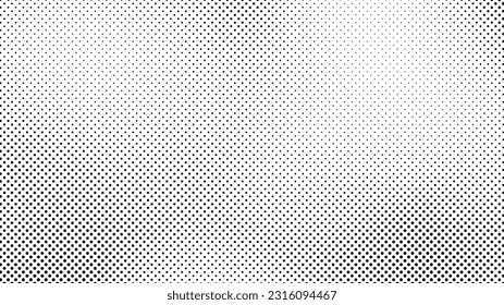 Grunge halftone background with dots. Black and white pop art pattern in comic style. Monochrome dot texture. Vector illustration