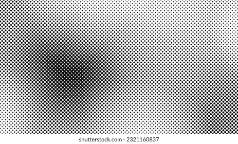 Grunge halftone background with dots. Black and white pop art pattern in comic style. Monochrome dot texture. Vector illustration