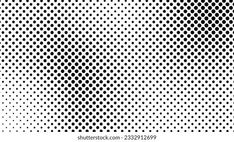 Grunge el fondo medio tono con puntos. Patrón de arte pop blanco y negro en estilo cómico. Textura de punto monocroma. Ilustración del vector