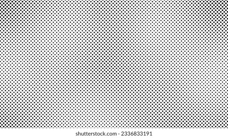 Grunge halftone background with dots. Black and white pop art pattern in comic style. Monochrome dot texture. Vector illustration